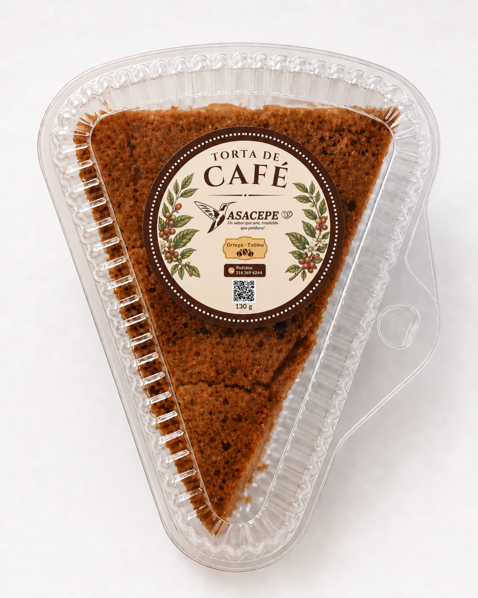 Torta de café artesanal 130g – pastel esponjoso con sabor intenso y dulce