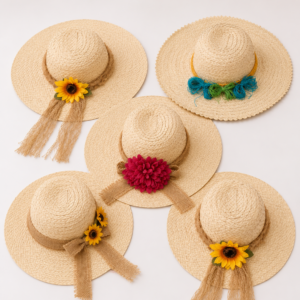Sombrero artesanal estilo Cunday – hecho a mano por mujeres indígenas Cuindes