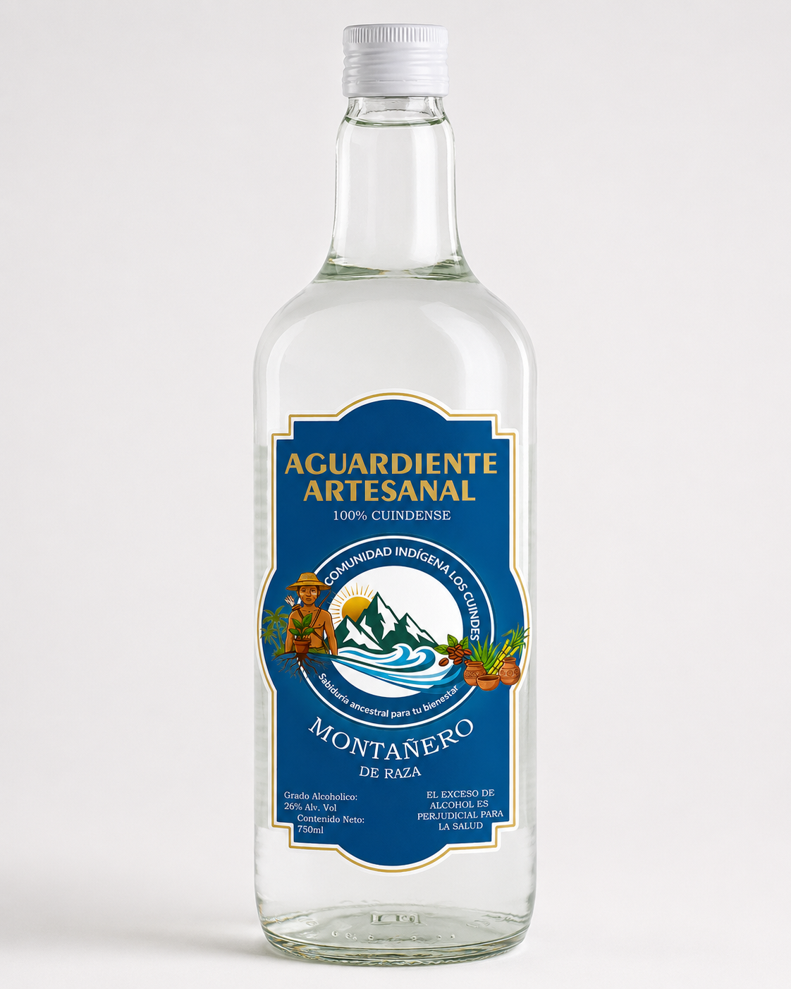 Aguardiente artesanal 750 ml – elaborado con panela, miel de caña y anís natural